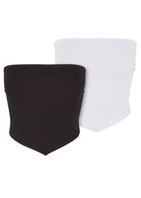 Urban Classics Damen Bügelloser BH "Urban Classics Ladies Knotted Bandeau Top 2-Pack", Gr. XL, schwarz-weiß, 95% Baumwolle, 5% Elasthan, BHs