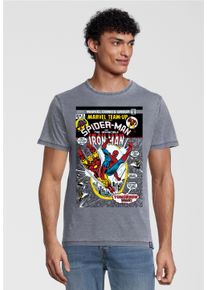 Recovered Herren T-Shirt "Marvel Team Up", blau, casual, Gr. XL, bedruckt, 100% Baumwolle, Shirts, im zeitlosen Design