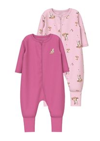 name it Kinder Schlafanzug "NBFNIGHTSUIT 2P ZIP FF ROSE DEER NOOS", Gr. 92, rosa, Jersey, Obermaterial: 100% Baumwolle, bedruckt, casual,