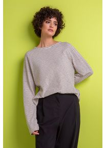 Damen Rundhalsshirtraw cotton, schwarz, casual, Gr. XL, SENSES.THE LABEL, gestreift, Material: 100% Baumwolle, Shirts, aus Baumwolle