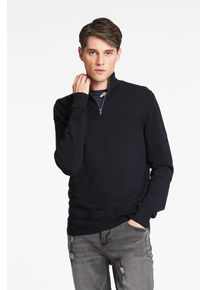 LINDBERGH Herren Troyer, blau, casual, Gr. M, unifarben, Obermaterial: 80% Viskose, 20% Nylon, Pullover, mit Troyerkragen