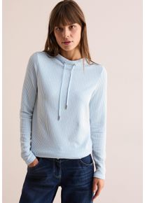Cecil Damen Langarmshirt, blau, casual, Gr. XL, gestreift, Stoff, 53% Viskose, 41% Polyester, 6% Elasthan, Shirts, aus softem Materialmix