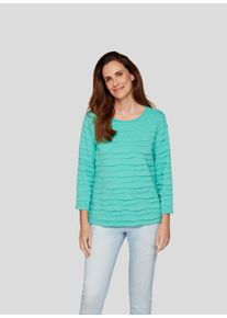 Rabe Damen 3/4-Arm-Shirt, grün, casual, Gr. 42, unifarben, Web, Obermaterial: 68% Viskose, 28% Polyester, 4% Elasthan, Shirts, mit Wellen-Struktur