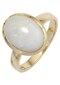 Jobo Damen Goldring, 52, Gelbgold 585, gelb, Gelbgold 585, Fingerringe, 585 Gold mit Opal-Cabochon