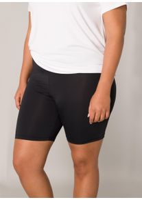 Damen Shorts, schwarz, casual, Gr. 46, Base Level Curvy, unifarben, Stoff, Obermaterial: 87% Polyamid, 13% Elasthan, Hosen, mit Elasthan