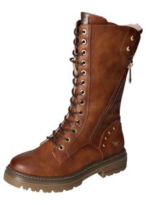 Mustang Shoes Damen Winterstiefel, Gr. 39, braun, Lederimitat, modisch, Schuhe, Schnürstiefel, Winterboots mit Innenreißverschluss