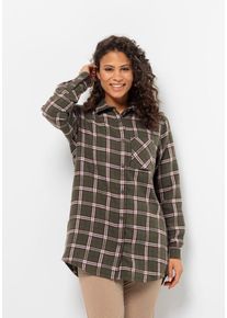 Jack Wolfskin Damen Flanellbluse "MORGENLUFT SHIRT W", grün, Gr. M, OBERSTOFF 100% POLYESTER, Blusen
