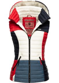 Navahoo Damen Steppweste "Shadaa Multikulti", blau, modisch, Gr. XS, colorblocking, Oberstoff: 100% Nylon, Futter: 100% Polyester, Wattierung: 100%