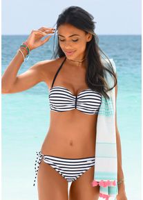 Venice Beach Damen Bikini-Hose "Summer", blau, Gr. 32, gestreift, Polyamid, Badehosen, seitlich zum Binden