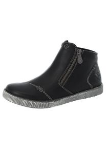 Rieker Damen Schlupfboots, Gr. 39, schwarz, Lederimitat, unifarben, sportlich, Schuhe, Stiefelette, Schlupfboots mit Reißverschluss