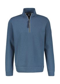 Lerros Herren Sweatshirtcrispy blau, casual, Gr. XL, unifarben, Obermaterial: 90% Baumwolle, 10% Polyester, Sweatshirts, mit Reißverschlusskragen