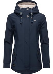 Ragwear Damen Softshelljacke "Monadde Softshell", blau, casual, Gr. M, Obermaterial: 97% Polyester, 3% Elasthan, Innenfutter 100% Polyester, Jacken,