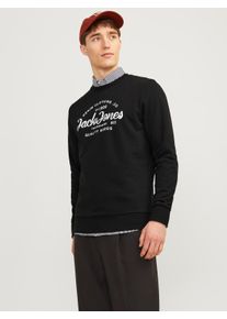 Jack & Jones JACK & JONES Herren Sweatshirt "JJFOREST SWEAT CREW NECK", schwarz, casual, Gr. S, Obermaterial: 60% Baumwolle, 40% Polyester, Sweatshirts