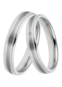 DOOSTI Trauring "Schmuck Geschenk Silber 925 Trauring Ehering Partnerring LIEBE", 62, ohne Brillant, Silber 925 (Sterlingsilber), 4mm, silber, Silber