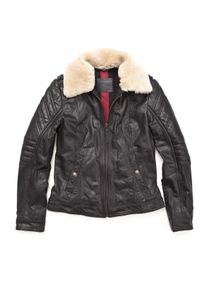 Mustang Damen Lederjacke "Upney", schwarz, Gr. XS, 100% Leder, Ziege / Futter: 100% Baumwolle / Ärmelfutter: 100% Polyester / Füllmaterial: 100%