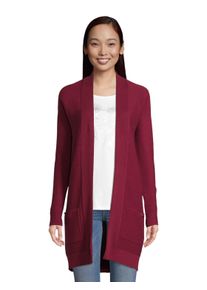Tom Tailor Damen Longstrickjacke, rot, casual, Gr. S, unifarben, Strick, Rippstrick, Ottomane, Obermaterial: 100% Baumwolle, Strickjacken, aus