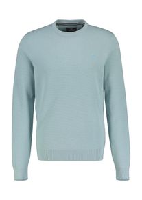 Lerros Herren Rundhalspullover, blau, casual, Gr. M, unifarben, Strick, Obermaterial: 100% Baumwolle, Pullover, mit Logo-Stickerei