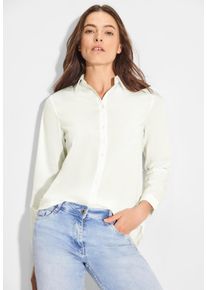 Cecil Damen Hemdbluse, weiß, casual, Gr. XXL, unifarben, Web, 72% Baumwolle, 25% Polyamid, 3% Elasthan, Blusen, im soften Baumwoll-Mix