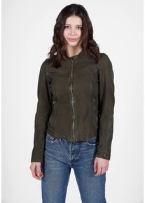 Freaky Nation Damen Lederjacke "Fast Tula", grün, Gr. S, Oberstoff: 100% Leder, Futter: 100% Cotton, Jacken