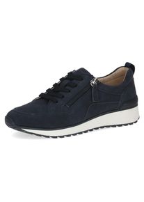 Caprice Damen Keilsneaker, Gr. 37, blau, Veloursleder, sportlich, Schuhe, Freizeitschuh, Halbschuh, Schnürschuh in Komfortweite G (= weit)