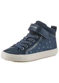 Geox Kinder Sneaker "J KALISPERA GIRL I", Gr. 26, blau, Lederimitat, Textil, Glitzermuster, casual, Schuhe, High Top Sneaker, Schnürboots,