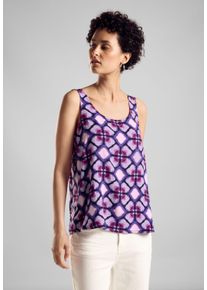 Street One Damen Blusentop, lila, casual, Gr. 36, bedruckt, Stoff, 100% Viskose, Blusen, aus softer Viskose