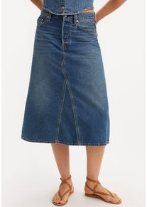Levi's LEVI'S Damen Jeansrock "HR A LINE DECON SKIRT", blau, casual, Gr. 25, Denim/Jeans, Obermaterial: 100% Baumwolle, Röcke, in trendy Midi-Länge mit