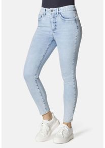 STOOKER WOMEN Damen 5-Pocket-Jeans "Rio Fexxi Move Strass Skinny Fit", blau, casual, Gr. 36, Denim/Jeans, 83% Baumwolle, 16% recycled Polyester, 1%