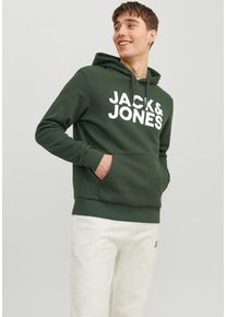 Jack & Jones JACK & JONES Herren Kapuzensweatshirt "JJECORP LOGO SWEAT HOOD NOOS", grün, modisch, Gr. XXL, bedruckt, angeraute Sweatware, Obermaterial: 61%