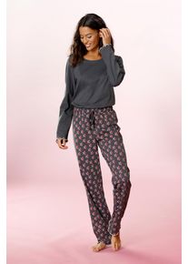Vivance Dreams Damen Pyjama, Gr. 32, grau, Single Jersey, Obermaterial: 100% Baumwolle, Basic, Homewear-Sets, mit Sternenprint