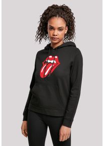 F4NT4STIC Damen Kapuzenpullover "The Rolling Stones Zunge", schwarz, casual, Gr. XXXL, Obermaterial: 50% Baumwolle, 50% Polyester, Pullover, Premium