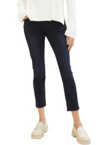 Tom Tailor Damen 7/8-Hose, blau, casual, Gr. 44, Web, Obermaterial: 92% Baumwolle, 5% Polyester, 3% Elasthan. Futter: 100% Baumwolle, Hosen, mit