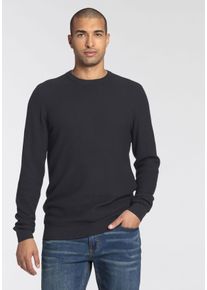 Bruno Banani Herren Strickpullover, blau, casual, Gr. M, unifarben, Strick, Obermaterial: 50% Baumwolle, 50% Polyacryl, Pullover, mit spezieller