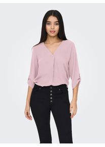 Jacqueline de Yong JDY Damen Shirtbluse "JDYDIVYA LIFE 3/4 TOP WVN NOOS", rosa, modisch, Gr. 34, unifarben, Jersey, Obermaterial: 100% Polyester, Blusen