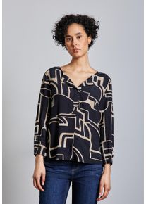 Street One Damen 3/4-Arm-Shirt, lila, casual, Gr. 38, bedruckt, Jersey, Obermaterial: 95% Viskose, 5% Elasthan, Shirts, mit All-Over Print