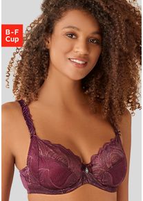 Nuance Damen Bügel-BH, Gr. 85, rot, Spitze, Obermaterial: 88% Polyamid, 12% Elasthan, feminin, BHs, aus floraler Spitze mit verzierten Trägern,