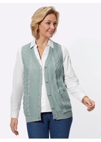 Classic Basics Damen Strickweste, grün, Gr. 50, unifarben, 100% Polyacryl, Westen