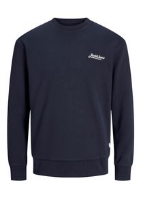 Jack & Jones JACK & JONES Herren Sweatshirt "JJBEAU SWEAT CREW NECK", blau, modisch, Gr. S, unifarben, angeraute Sweatware, Obermaterial: 80% Baumwolle, 20%