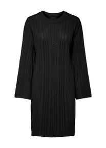 Pieces Damen Strickkleid "PCNUKA LS O-NECK KNIT DRESS NOOS BC", schwarz, modisch, Gr. L, unifarben, Strick, Obermaterial: 100% Baumwolle, Kleider