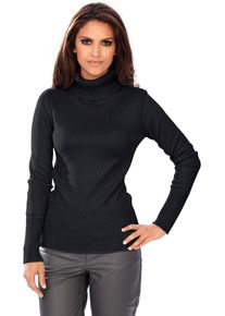 Heine Damen Rollkragenpullover "Rollkragen-Pullover", schwarz, Gr. 38, unifarben, 45% Viskose, 27% Baumwolle, 25% Polyamid, 3% Kaschmir, Pullover