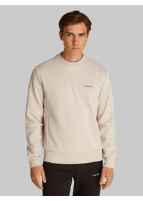 Calvin Klein Herren Sweatshirt "MICRO LOGO REPREVE SWEATSHIRT", grau, casual, Gr. XL, unifarben, Sweatware, Obermaterial: 65% Baumwolle, 35%