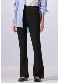 Damen Bootcuthose, schwarz, casual, Gr. 38, STREET ONE STUDIO, unifarben, Stoff, 70% Viskose, 25% Polyester, 5% Elasthan, Hosen, High Waist