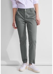 Street One Damen Röhrenhose, grün, casual, Gr. 32, unifarben, Web, 97% Baumwolle, 3% Elasthan, Hosen, Middle Waist