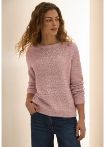 Cecil Damen Strickpullover, weiß, casual, Gr. XXL, meliert, Strick, Obermaterial: 70% Baumwolle, 30% Polyester, Pullover, mit Rippbündchen