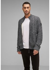 Street One MEN Herren Strickjacke, grau, casual, Gr. XL, unifarben, Web, Obermaterial: 55% Baumwolle, 45% Polyacryl, Futter: 100% Polyester,