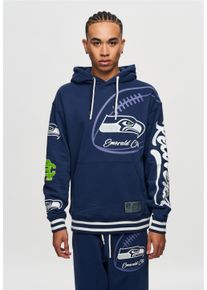 Recovered Herren Kapuzensweatshirt "NFL Seahawks Emerald City", blau, casual, Gr. S, bedruckt, 100% Baumwolle, Sweatshirts, für alle Seattle