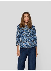 Rabe Damen 3/4-Arm-Shirt, blau, casual, Gr. 42, bedruckt, Jersey, Obermaterial: 95% Viskose, 5% Elasthan, Shirts, mit floralem Allover-Print