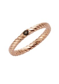 JAMELLI Damen Fingerring "925/- Sterling Silber rotverg. mit Rauchquarz", 056 (17,8), Silber 925 (Sterlingsilber), rot, Silber 925 (Sterlingsilber),
