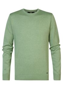 Herren Rundhalspullover "Men Knitwear Round Neck Basic", grün, casual, Gr. XXL, PETROL INDUSTRIES, Strick, Obermaterial: 50% Baumwolle, 50%