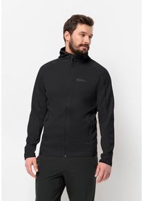Jack Wolfskin Herren Fleecejacke "ALPGRAT HOODED FZ M", schwarz, Gr. S, OBERSTOFF: 100% POLYESTER; Futter: 100% POLYESTER, Jacken